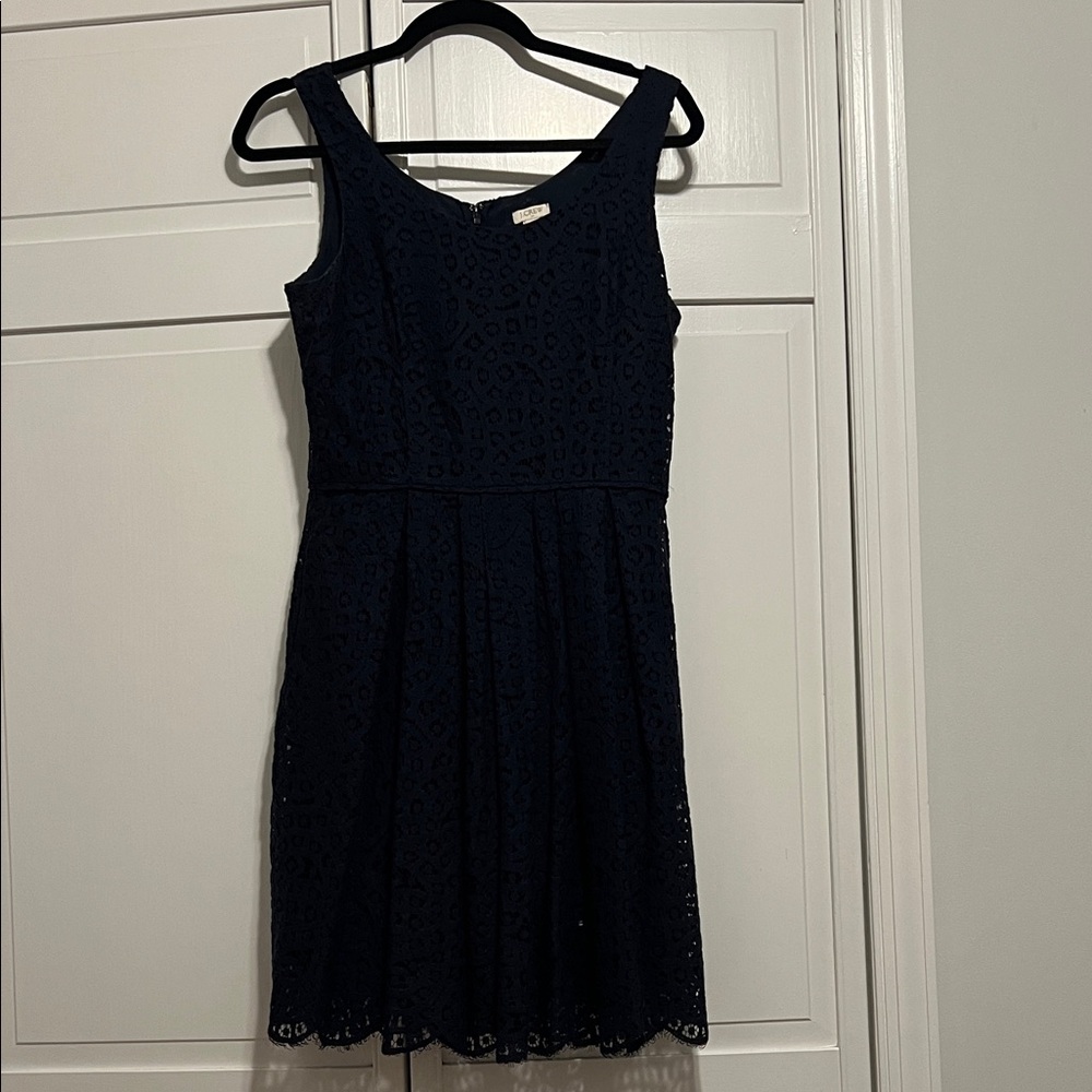 J. Crew Factory Navy Lace Dress